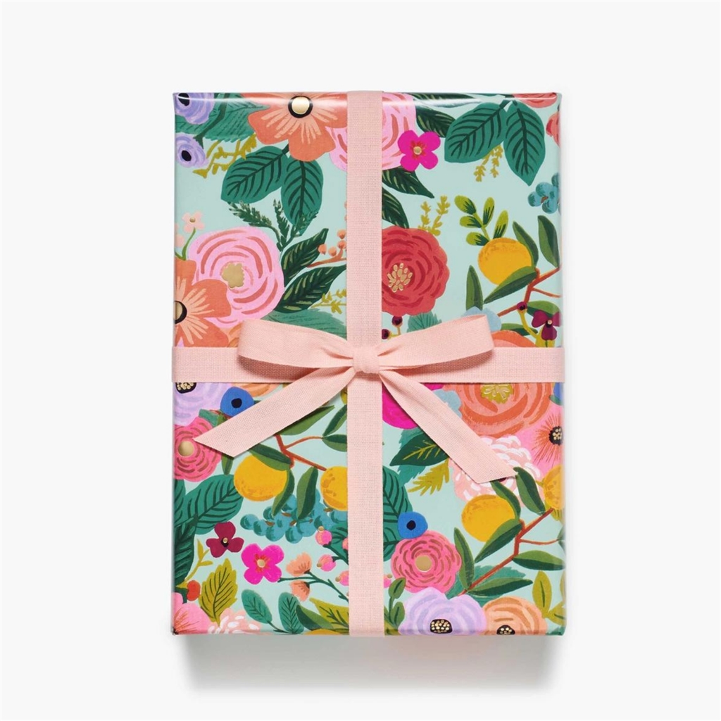 Papier cadeau garden party menthe verte