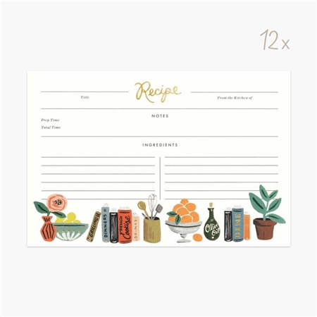Ensemble de cartes de recettes personnalisées