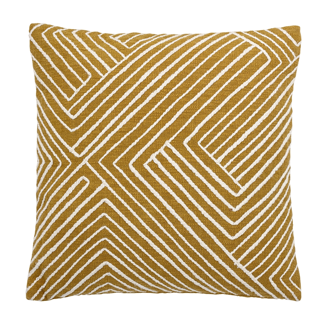 Coussin en coton jaune