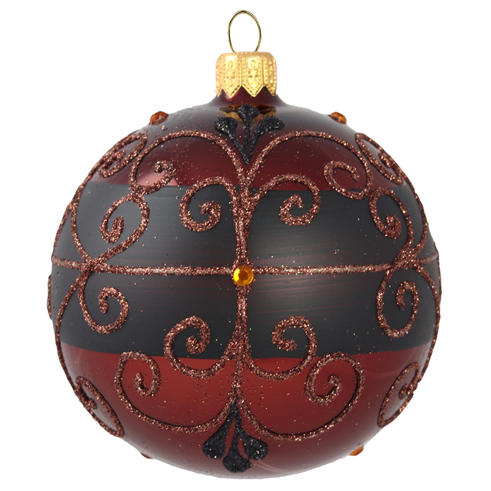 Boule marron foncé avec décor et strass