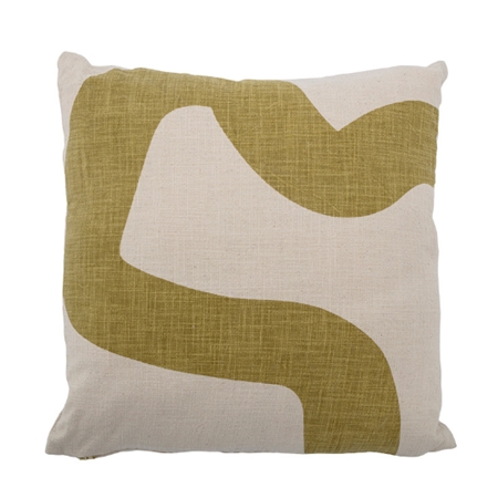 Coussin en coton motif abstrait pistache