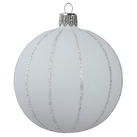 Boule de Noël gris clair mat avec décor