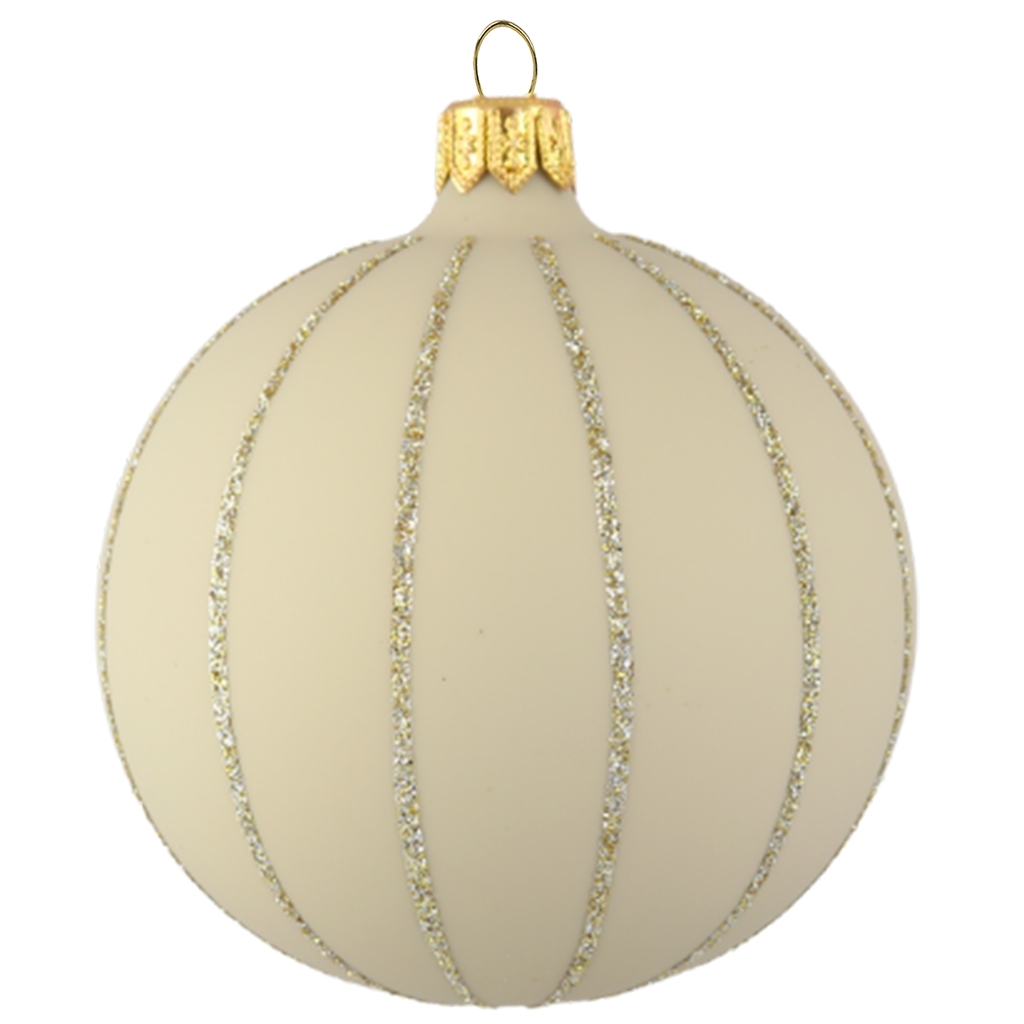 Boule de Noël brun clair avec rayures