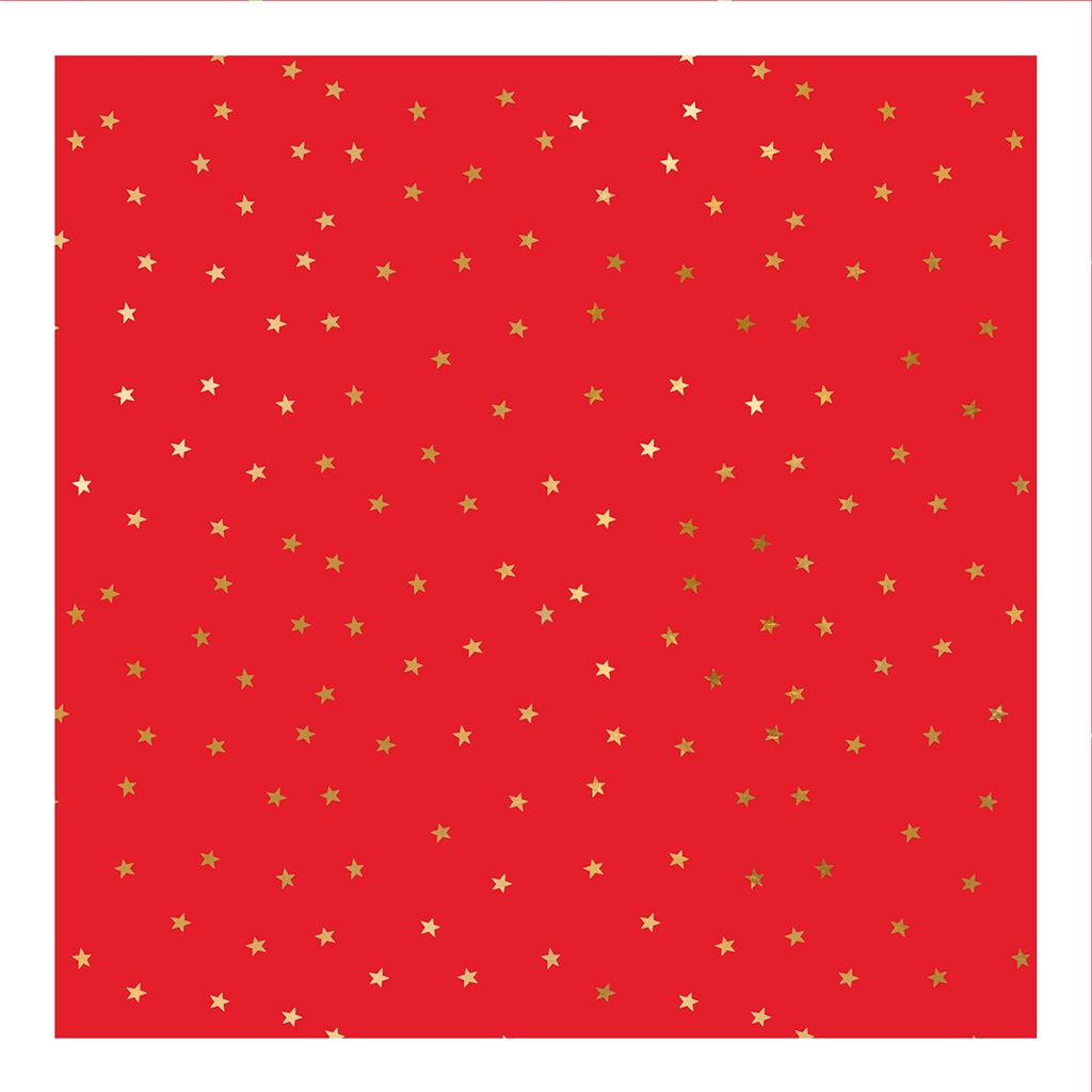 Papier cadeau rouge avec étoiles dorées