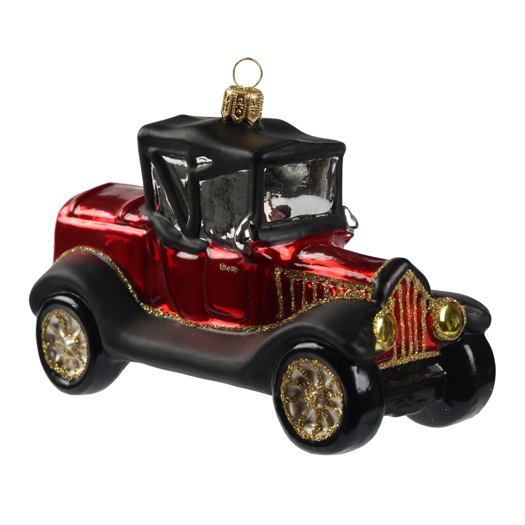 Décoration de Noël, voiture de collection rouge