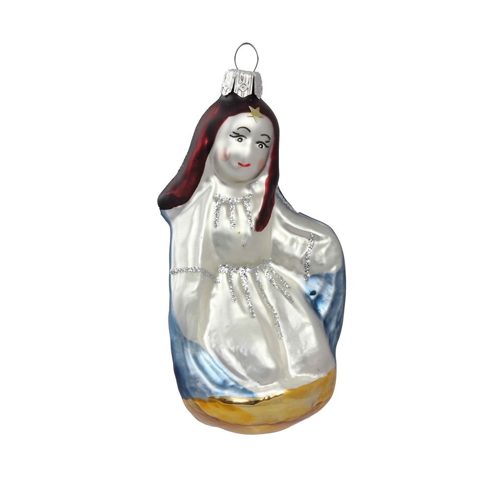 La Sainte Vierge Marie dans une robe bleue