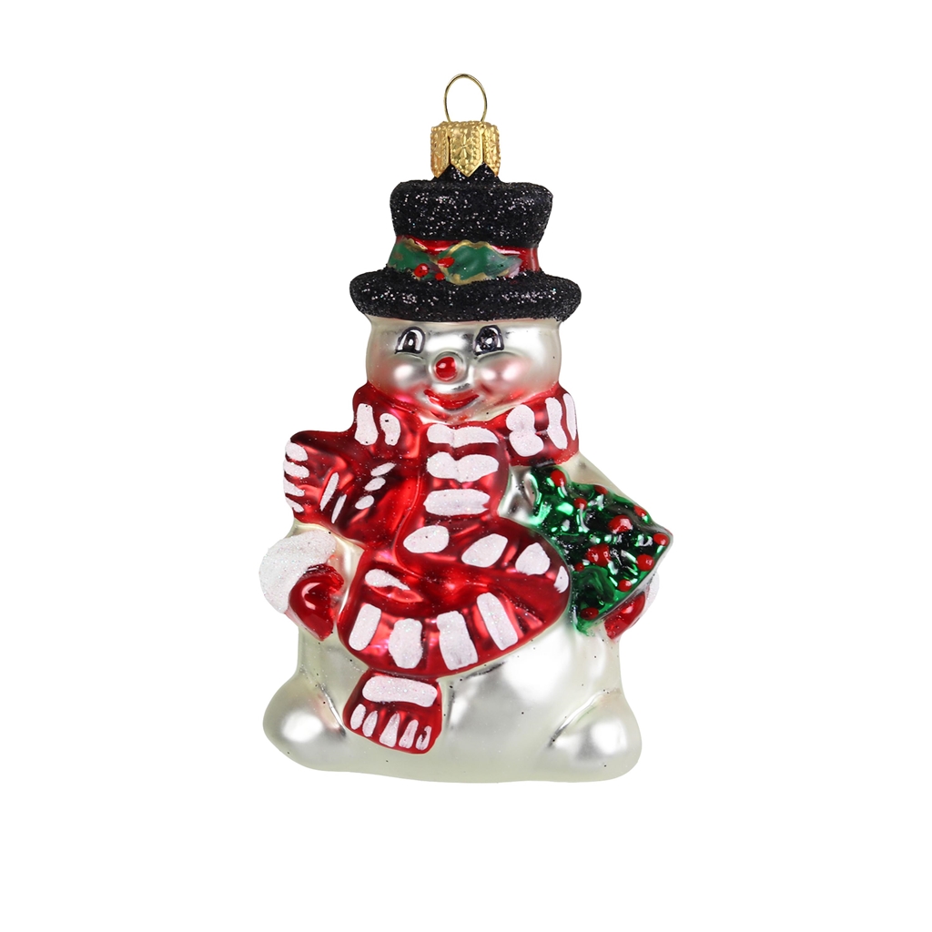 Décoration de Noël, bonhomme de neige avec un chapeau gibus