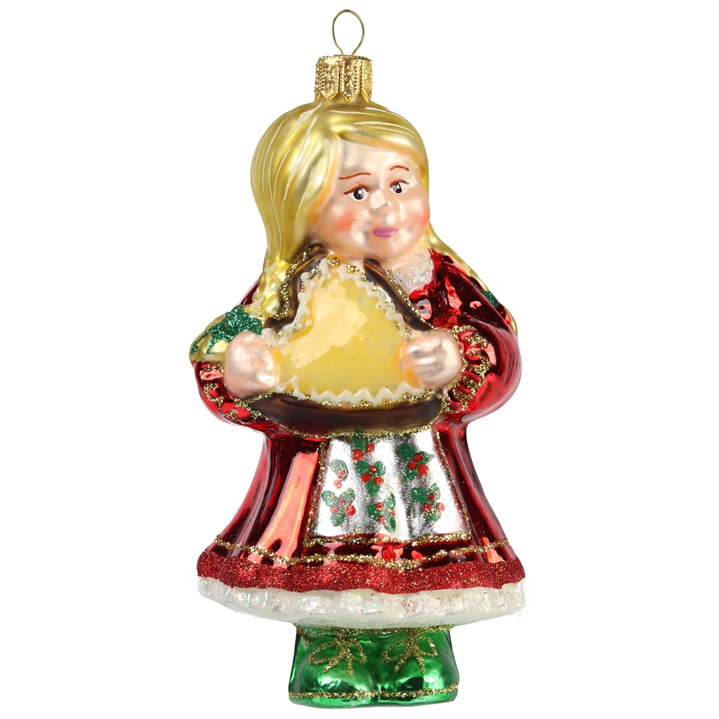 Figurine de Noël, petite fille avec un pain d'épice