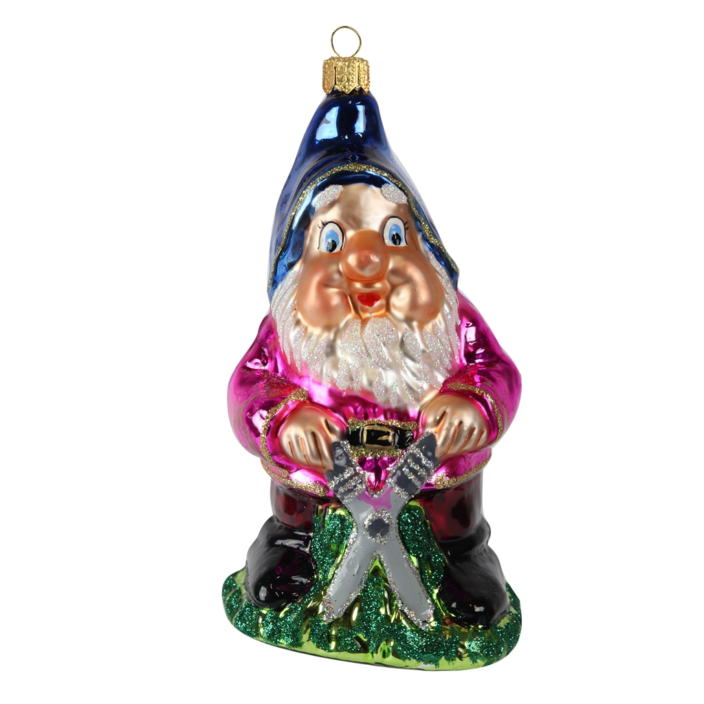 Figurine de Noël, nain avec des ciseaux