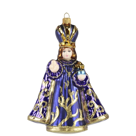 Bébé Jesus de Prague dans une robe violette