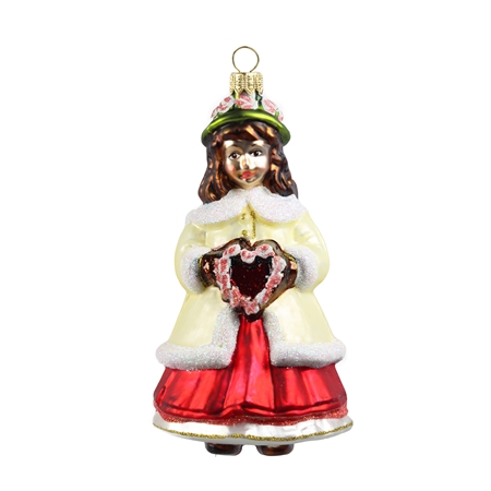 Figurine de Noël, poupée avec un coeur