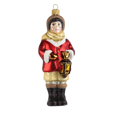 Figurine de Noël, mannequin avec une lanterne