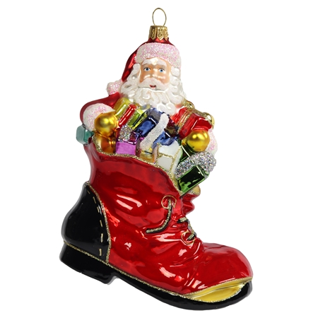 Figurine de Pere Noël dans une botte