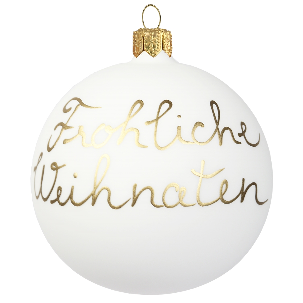 Boule avec le texte Fröhliche Weihnachten