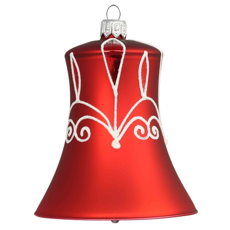 Petite cloche rouge, décor blanc