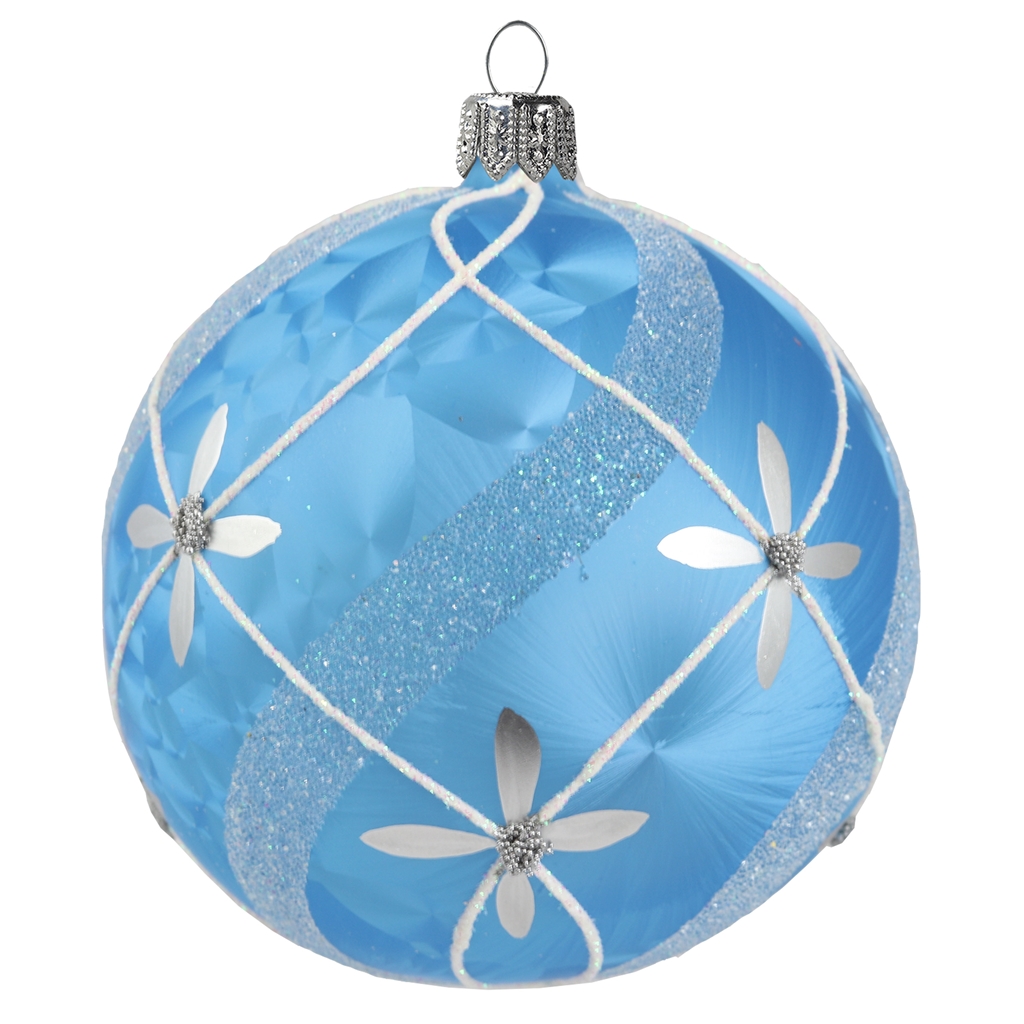 Vánoční skleněná koule světle modrá 
