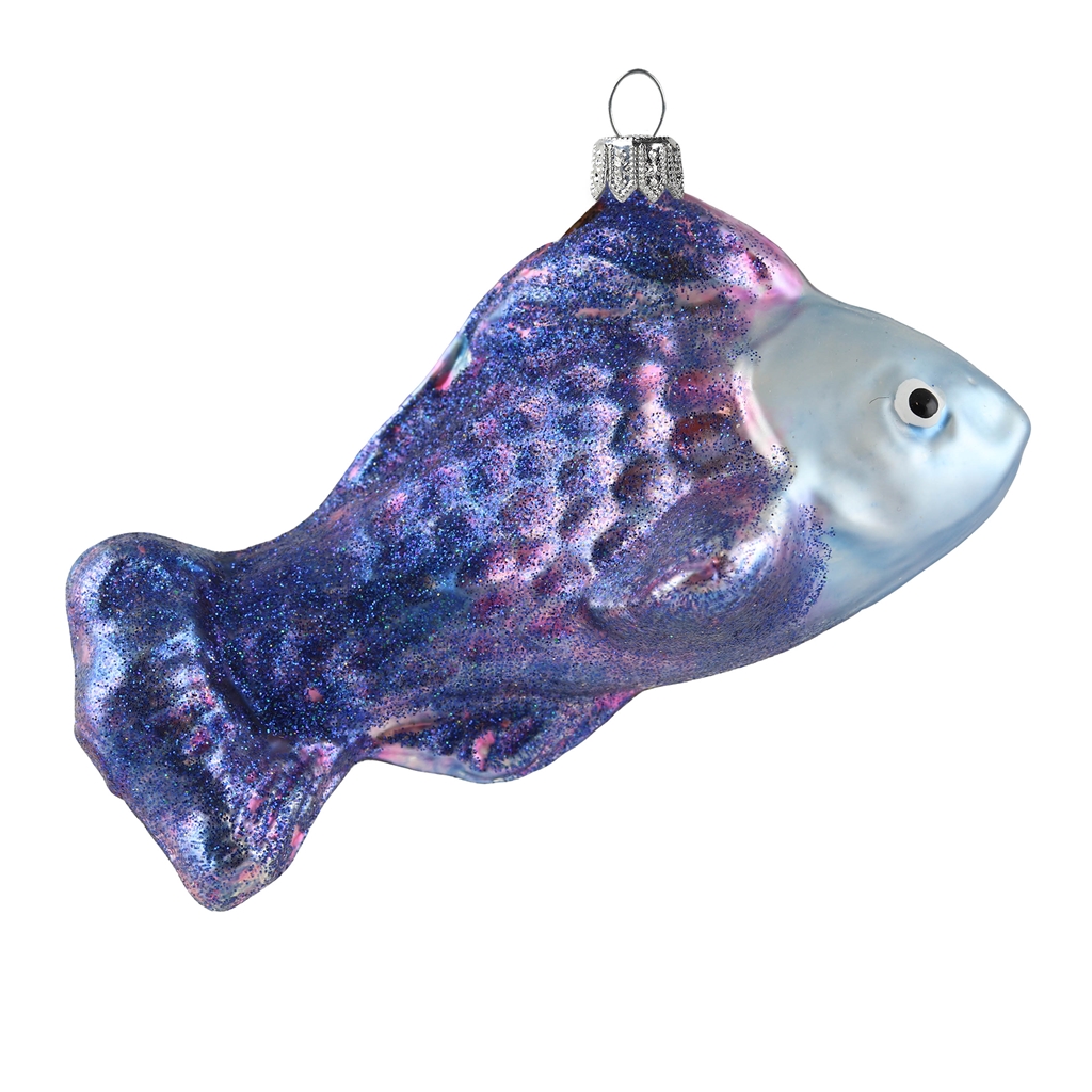 Poisson en verre violet luisant