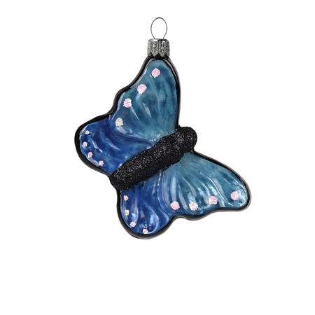 Papillon en verre bleu