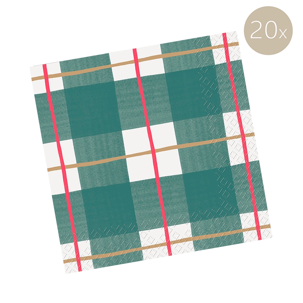 Serviettes de table Tartan de Noël