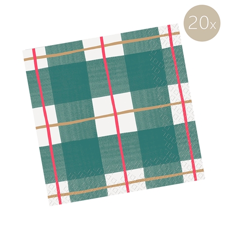 Serviettes de table Tartan de Noël