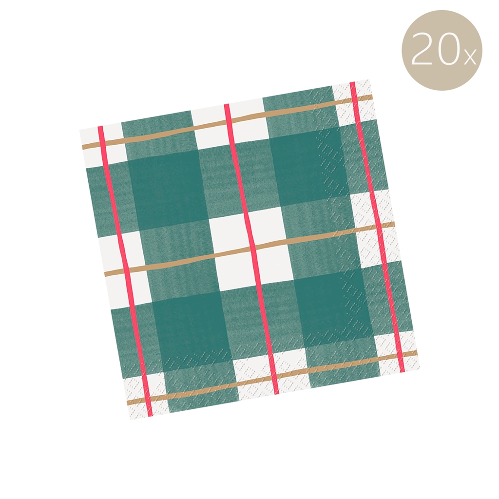 Serviettes de table Tartan de Noël petit