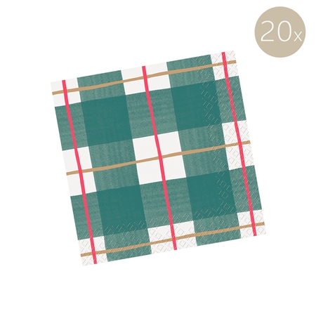 Serviettes de table Tartan de Noël petit