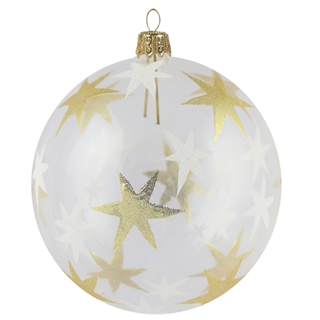 Boule de Noël en verre claire, étoiles