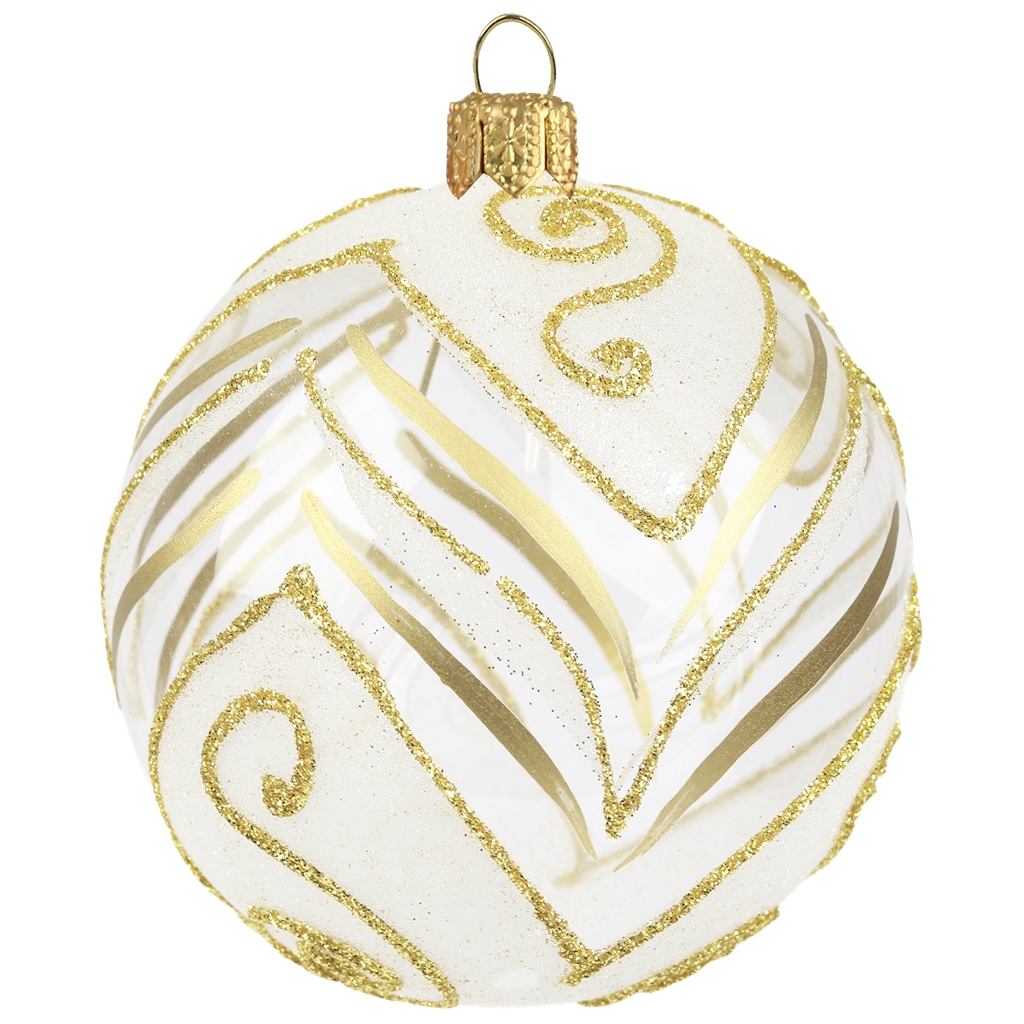 Boule de Noël transparente décor doré