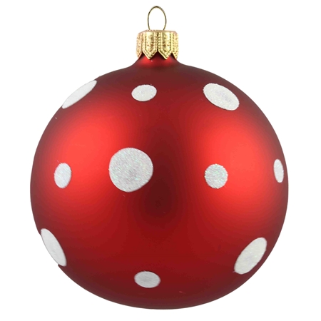 Boule de Noël rouge, pois