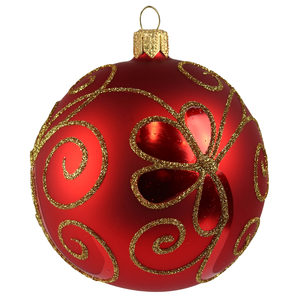 Boule de Noël en verre rouge