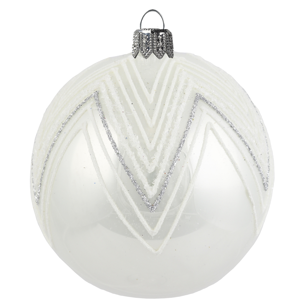 Boule blanche avec décor géométrique