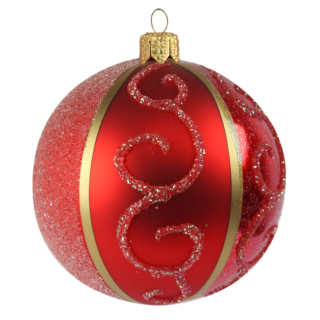 Boule de Noël en verre rouge