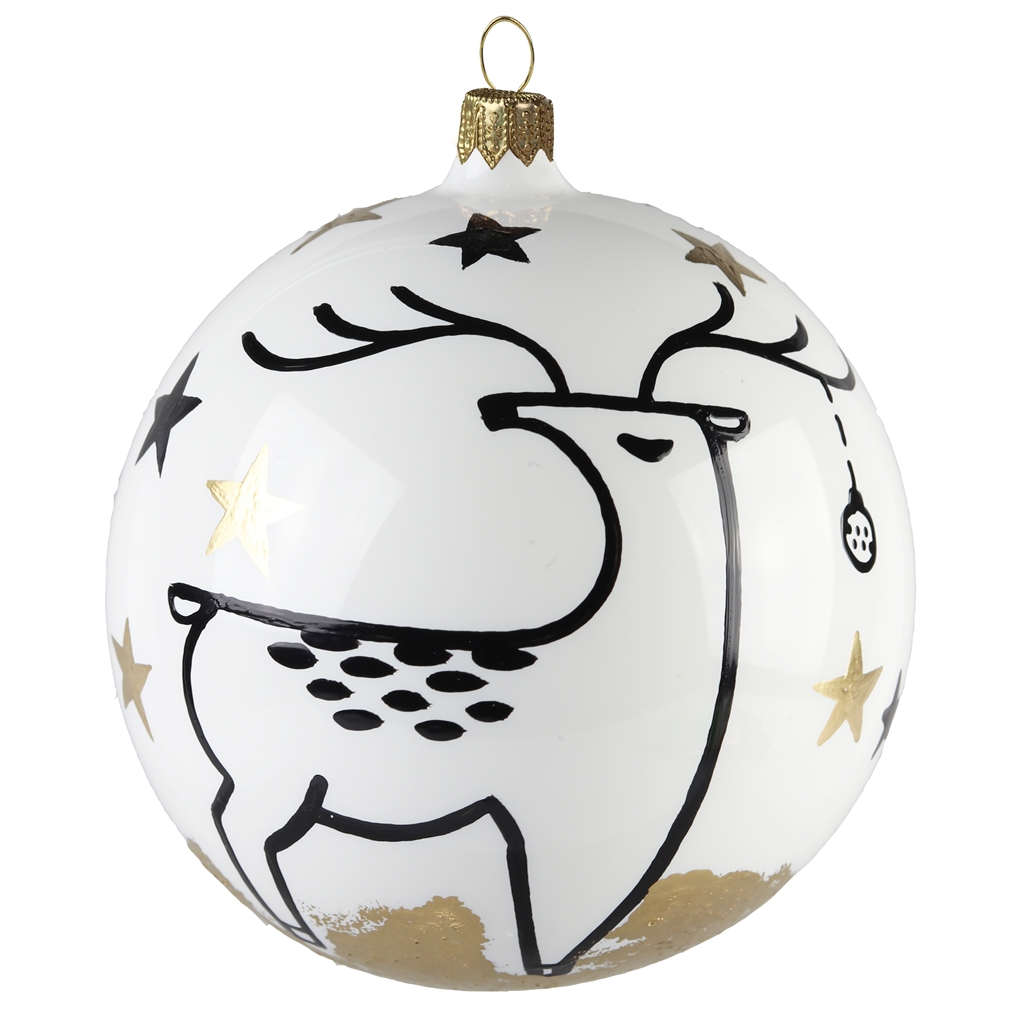 Décoration en verre avec un cerf peint