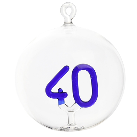 Boule en verre claire avec le numéro 40