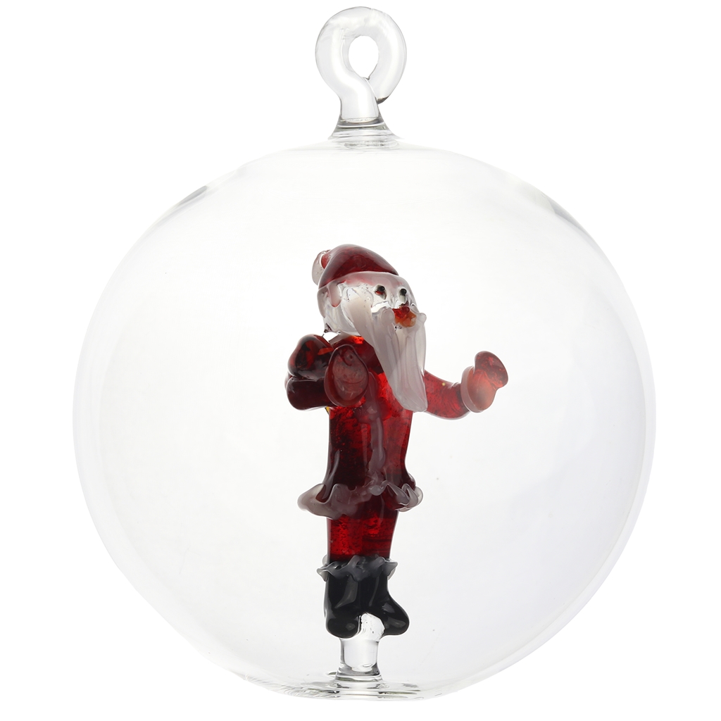 Boule en verre claire Pere Noël