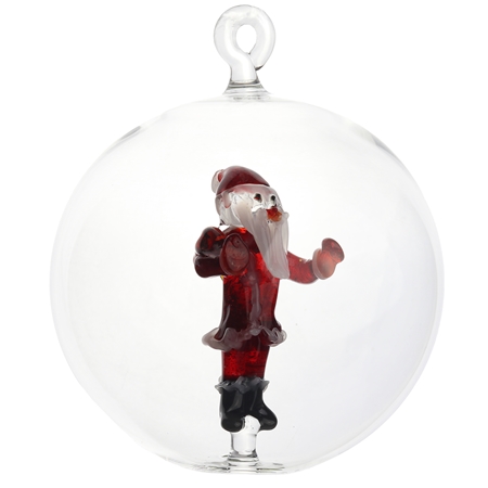 Boule en verre claire Pere Noël