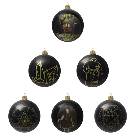 Set de décorations de Noël avec un décor de l'époque de Rodolphe II.