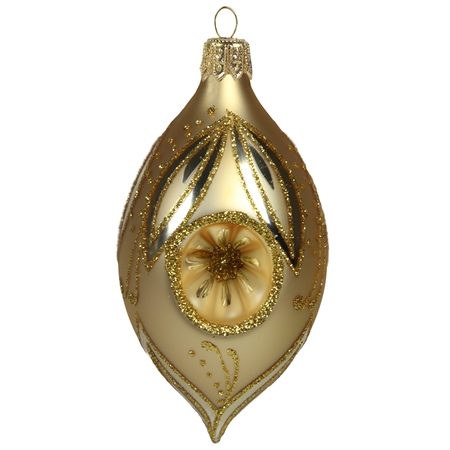 Olive de Noël dorée aux feuilles percées