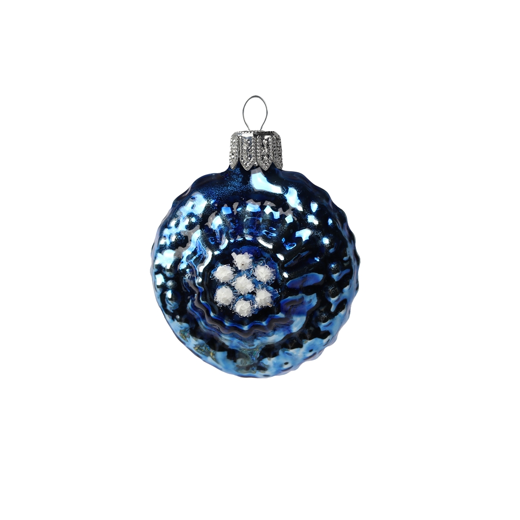 Mini décoration en verre, médaillon bleu