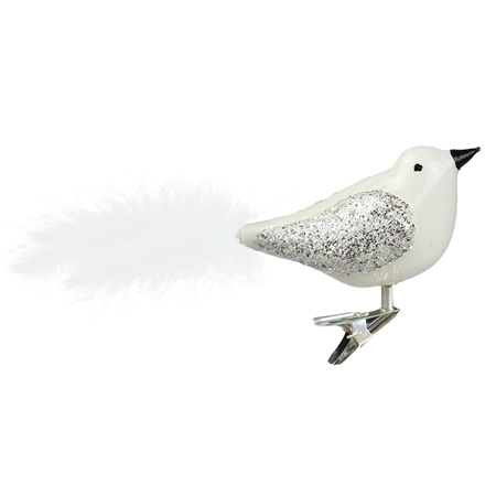 Oiseau en verre blanc