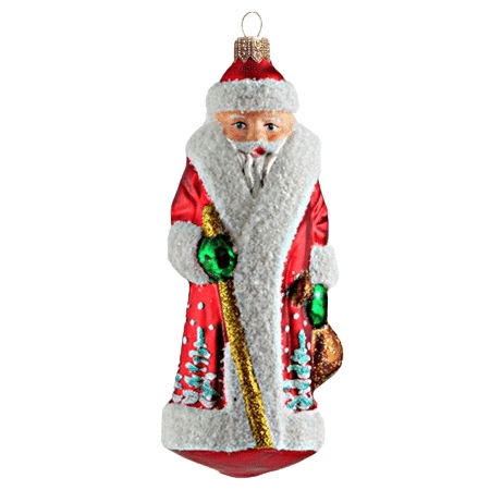 Figurine de Pere Noël avec une béquille