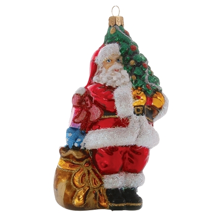 Figurine de Saint Nicolas avec un sac