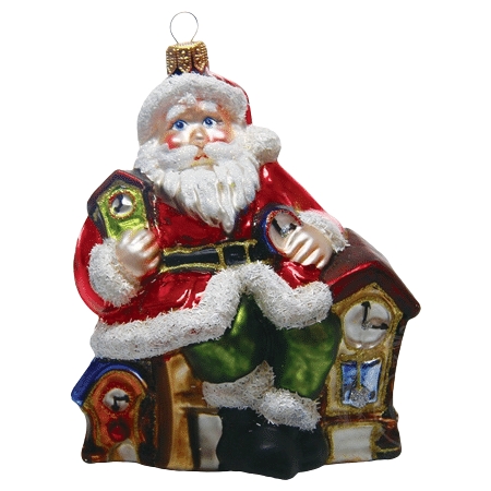Figurine du Père Noël avec horloge
