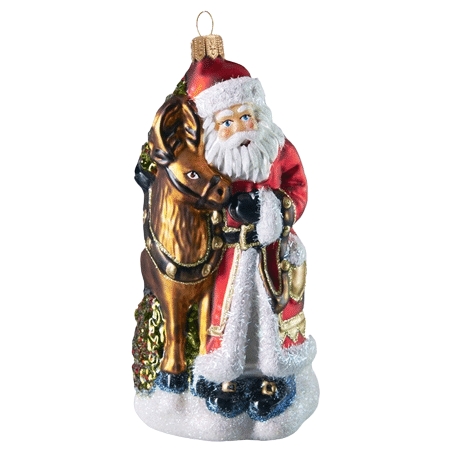 Figurine de Pere Noël avec un renne