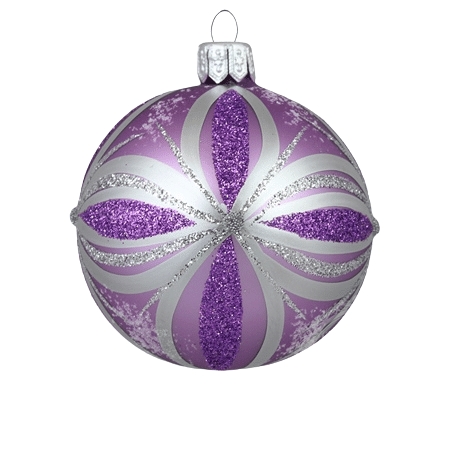Boule de Noël en violet décor argenté
