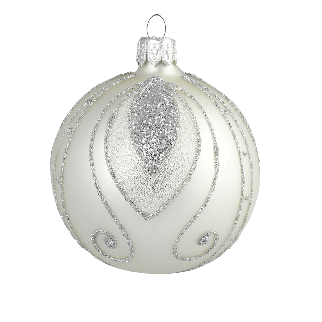 Boule de Noël décor argenté