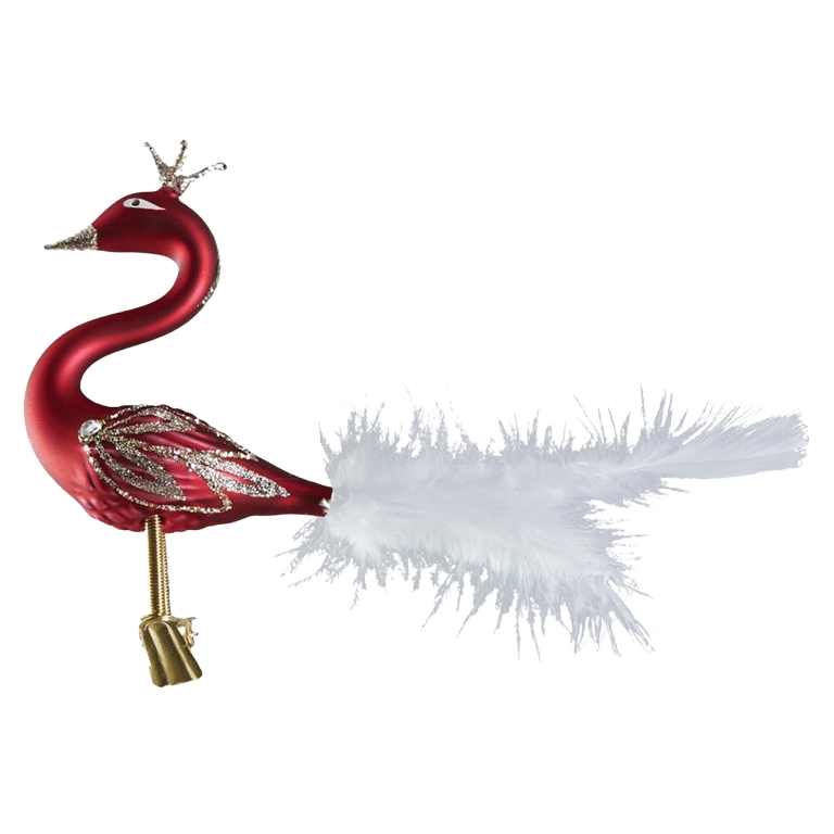 Cygne en verre rouge
