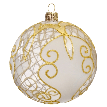 Boule de Noël transparente décor doré
