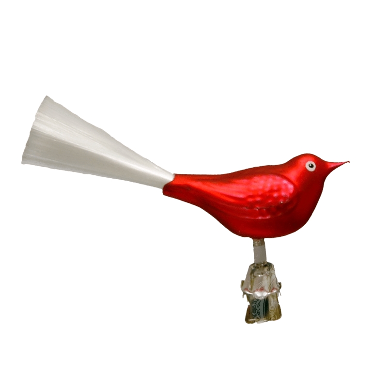 Oiseau en verre rouge