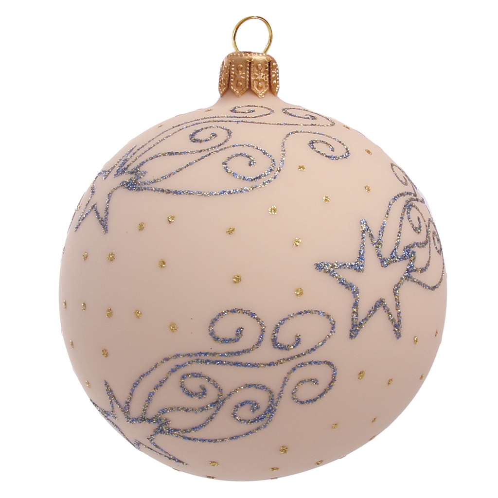 Boule de Noël en verre de couleur creme